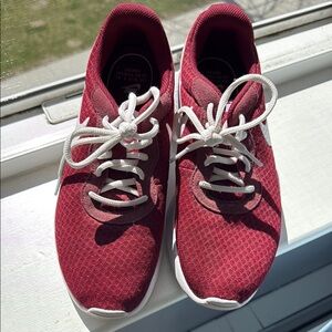 Red Nike Athletic Sneakers with White Laces